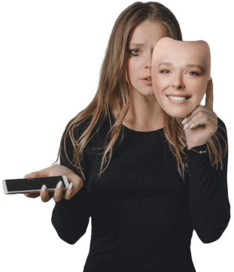 Caregiver and senior woman in walking device smiling each other